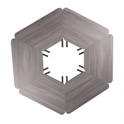 Парта одноместная трапециевидная столешница (рост 3-7) Белая ЛДСП/Серая кромка/Металл Серый_2