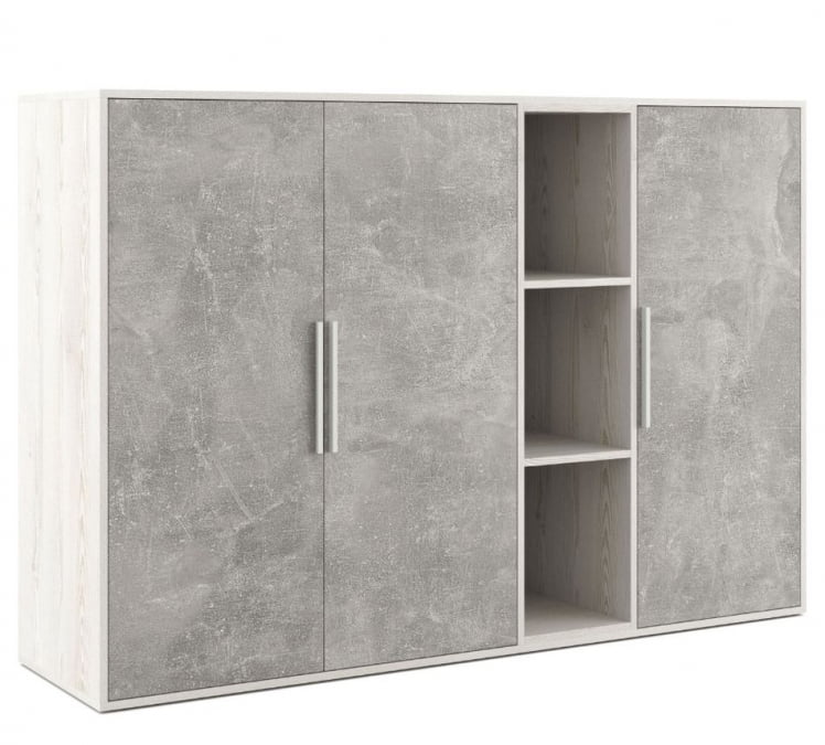 Шкаф средний 3 створки, с нишей Б-ТОНЕ БТН36152231 Сосна Бетон светлый / B-TONE BTN36152231_0