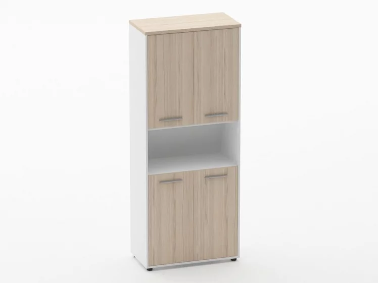 Шкаф 4 широкий закрытый с нишей Дека 10.19.121 Туя/Белый / Deka_0