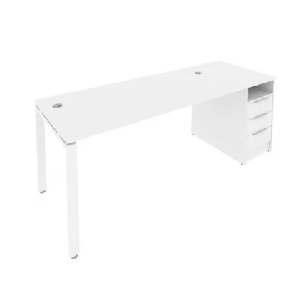 Рабочая станция с опорной тумбой Метал Сйстем Б.РС-СТП -1.4 Белый / Metal System_0