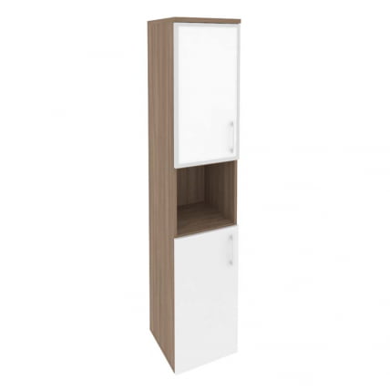 Шкаф высокий узкий левый ОНИКС О.СУ-1.4Р(Л) вхите Дуб Аризона/Белый / ONIX O.SU-1.4R(L) white_0