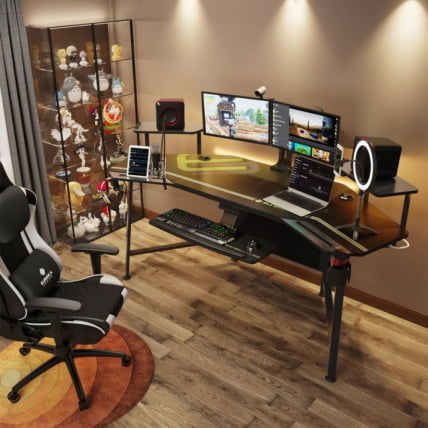 Стол для компьютера (для геймеров) Еурека АЕД-70Б, с подставкой для клавиатуры / Eureka AED-70B,_8