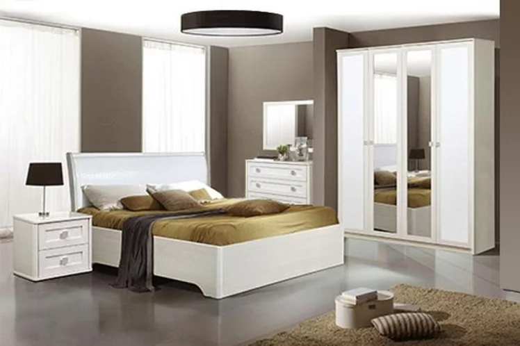 Шкаф для одежды Мона 05 Вудлайн кремовый Аруша венге Cрокодил белый / Crocodil_5