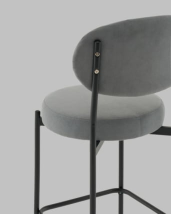 Стул Полубарный Бриф ДД ПБ велюр серый / DD_5