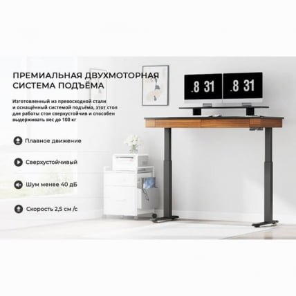 Стол для компьютера c электрической регулировкой по высоте и 2 ящиками ЕУРЕКА ЕРК-ЕД-И55-ВН / c EUREKA ERK-ED-I55-WN_6