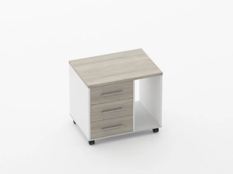Тумба подкатная с нишей Дека 9.05.02Пр Дуб Сантана светлый/Белый / Deka_0