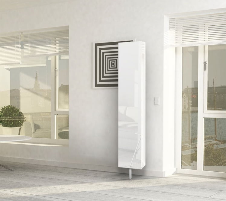 Поворотный шкаф в белом стекле Зоом Вхите Белый / Zoom White_0