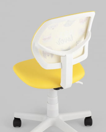 Кресло компьютерное детское ЛОЛО Пет Ловер желтый пластик белый / Pet Lover_4