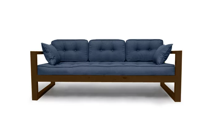 Диван трехместный ДЕмоку Д-3 небесно-голубой_темный дуб / DEmoku_0