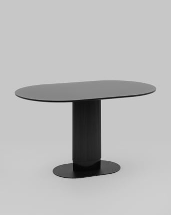 Стол овальный обеденный Мйстерй 130*80 черный / Mystery_1