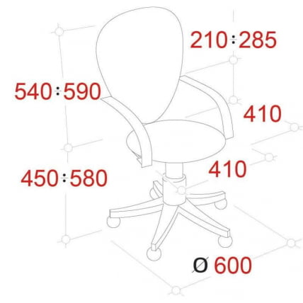 Кресло ЕЧаир-318 АЛ 506143 Черное / EChair-318 AL_4