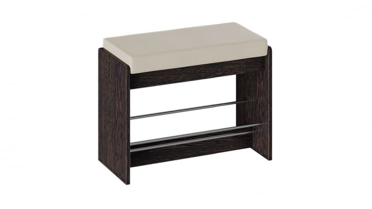 Тумба для обуви Тайм тип 1 Венге цаво/кож.зам. Крем_0