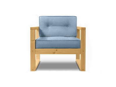 Диван одноместный ДЕмоку Д-1 серый-натуральный / DEmoku_1