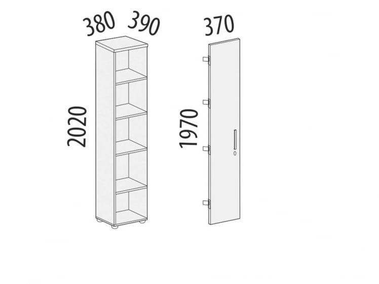 Стеллаж закрытый Альфа 64 135 Дуб Кронберг_3