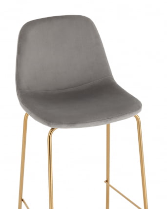 Стул барный Валенсия СН золотые ножки велюр Серый / SN_6