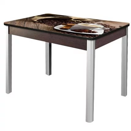 Стол нераздвижной 1,0 Триумф, СТЕКЛО, опоры полуовал ХРОМ, Венге/Р012_78982 / Венге/R012_78982_0