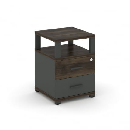 Тумба приставная с 2-мя ящиками и надставкой CОНCЕПТ CН.ТУП-002 Б/В Дуб Мали Антрацит / CONCEPT CN.TUP-002 B/W_0