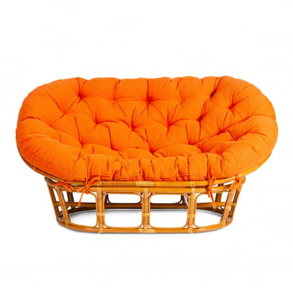 Диван МАМАСАН/МАМАСАН 23/02 В /с подушкой/ подушка 182х119 см, 169х102х80 см, Пекан (орех), ткань, оранжевый, С 23 / MAMASAN/МАМАСАН W Pecan_2