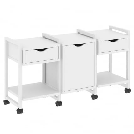 Тумба на колесных опорах наборная. Вариант №6 ЛОФТ ВР.Л-ТН-6.К Металл белый Белый Бриллиант / LOFT VR.L-TN-6.K_0