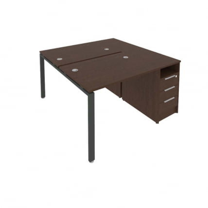 Рабочая станция с опорной тумбой Метал Сйстем Б.РС-СТП-2.1 Венге/Антрацит / Metal System_0