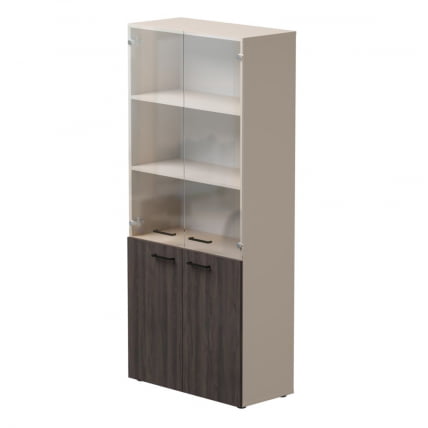 Шкаф комбинированный со стеклом Еверпроф ЕВО 254Н004 Дуб Пасадена Кашемир / Everprof EVO_0