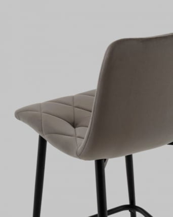 Стул полубарный Одди Диамонд велюр темно-серый / Diamond_7