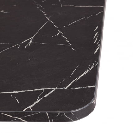 Стол обеденный ФОКС раздвижной ЛДСП, 68.6кс110-145кс75 см, Мрамор черный/Белый / FOX 68.6x110-145x75_11