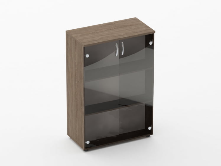 Шкаф средний со стеклом Глассй 6.12.151 Дуб Верцаска / Glassy_0