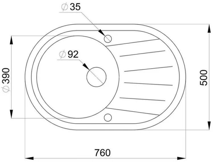 Кухонная мойка СТАНДЭРТ 7601 Черный / STANDART_2