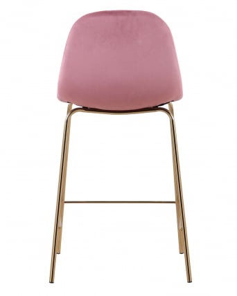 Стул полубарный Валенсия велюр Розовый золотые ножки_4