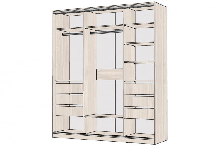 Шкаф-купе 3-х дверный Виктория 2000х584х2300, Бодега светлая 20ДЛЛЛДЗЗЗДЛЛЛ-ЯЯПШ-Бс 310-3289_1