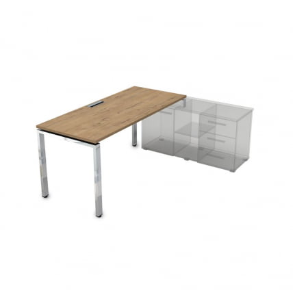 Стол рабочий, прямолинейный три опоры, правый ГЛОСС ЛИНЕ НСТП-П.994 Теаквоод / GLOSS LINE Teakwood_0