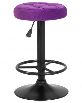 Табурет барный ДОБРИН БРУНО БЛАCК велюр Фиолетовый МДЖ9-58 / DOBRIN BRUNO BLACK MJ9-58_1