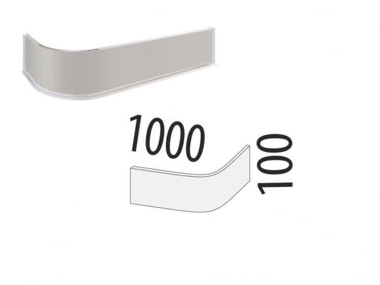 Радиусный цоколь ЦПР 01.100 Светло-серый радиусный 1 м_1