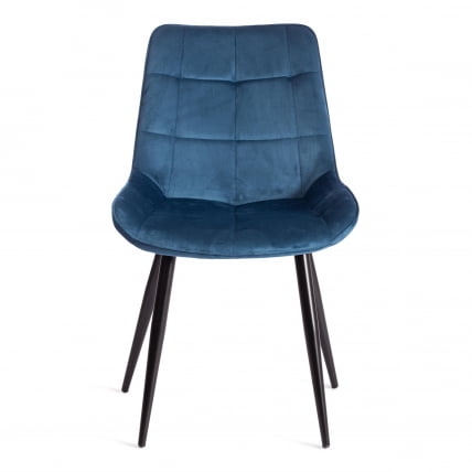 Стул АБРУЗЗО ( мод. 8060 ) металл/вельвет, 52 х 63 х 85 см, синий (ХЛР 63)/черный / ABRUZZO mod. (HLR_4