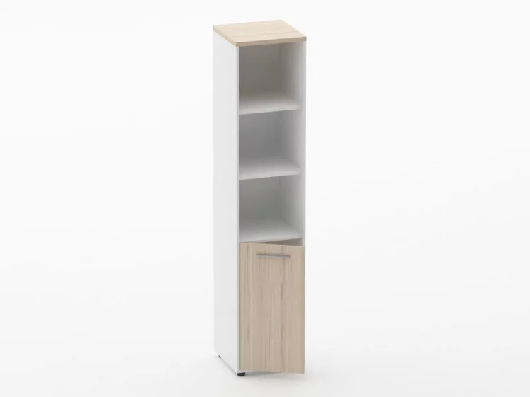 Шкаф 4 узкий верх открытый, низ закрытый Дека 10.19.11Л Туя/Белый / Deka_1