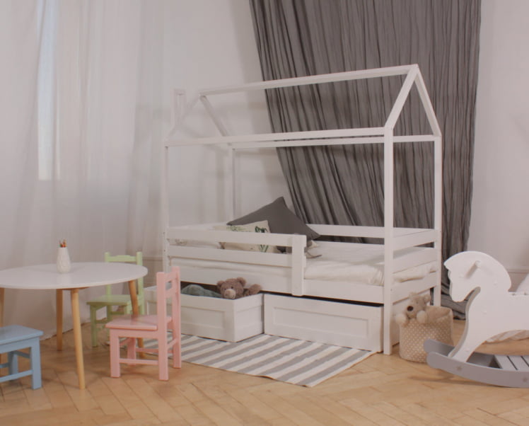 Кровать-домик РооРоом кд-33 с ящиками Белый / RooRoom_0