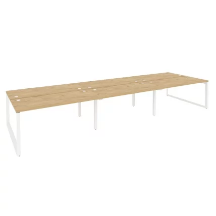 Рабочая станция на О-образном м/к ОНИКС О.МО-Д.РС-6.4.7 Тиквуд Светлый/Белый / ONIX O.MO-D.RS-6.4.7_0