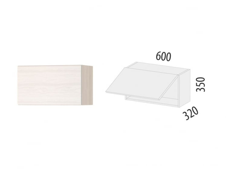 Антресоль (с системой плавного закрывания) Графит 74.101 Сосна Астрид /Ваниль_1