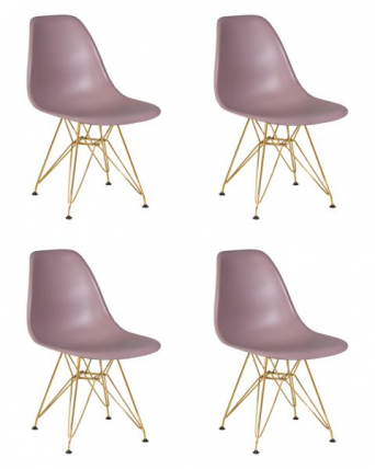 Стул обеденный ДОБРИН ДСР (ножки золотые, цвет сиреневый (П-04)) 4 шт / DOBRIN DSR (P-04))_0