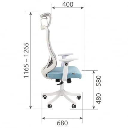 Кресло руководителя CХАИРМАН CХ563 Белый/бирюзовый / CHAIRMAN CH563_4