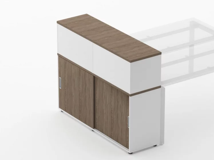 Тумба комбинированная высокая для рабочего модуля Дека 9.04.145 Дуб Верцаска/Белый / Deka_4