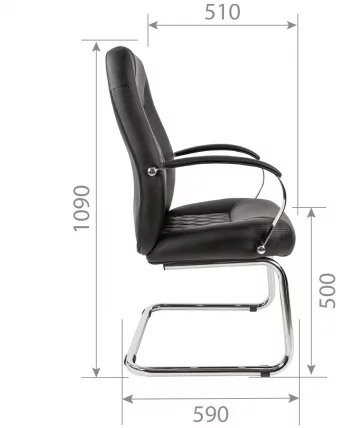 Кресло для посетителя CХАИРМАН 950 В (В) ЛТ (ЛТ) Черный / CHAIRMAN (V) (LT)_4