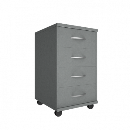 Тумба подкатная (4 ящика, с замком) Рива А.ТМ-4Ф Серый / Riva А.ТМ-4F_0