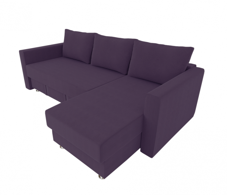 Диван угловой с подлокотниками Мадрид (Берхоусе) Цвет фасада: Бордо Велюто 25; Тип: Левый/правый; Материал фасада: Металл/Велюр / (Berhouse)_0