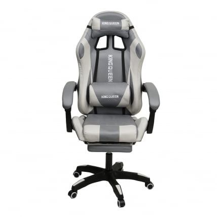 Кресло 1208, замша, цвет серо-белый с массажем, арт 1208-Грей-Вхите / 1208-Grey-White_1