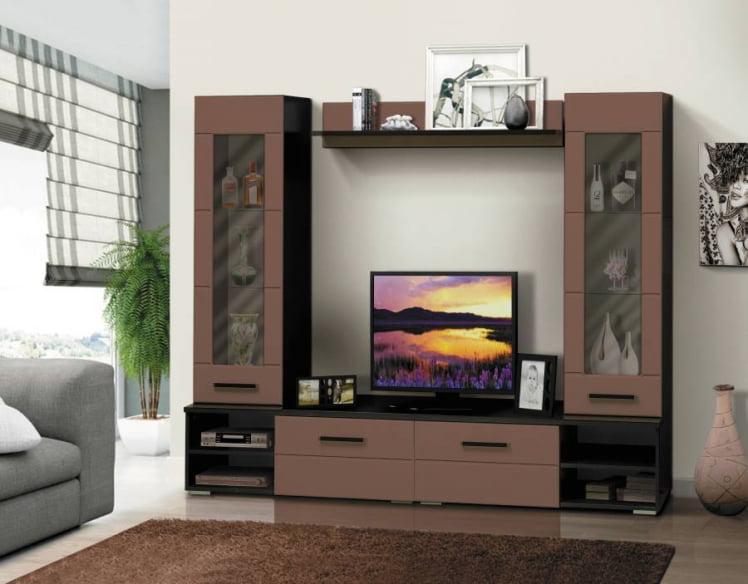 Набор мебели для гостиной Грация 1.5 МДФ матовый Венге/Кофе Мокко_0