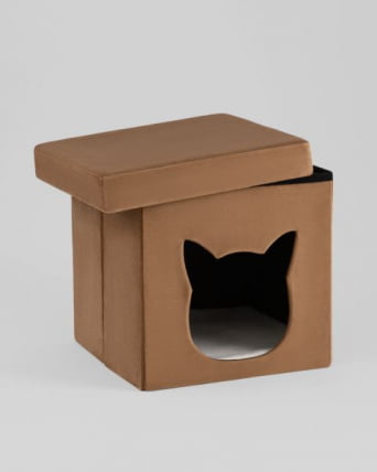Пуф складной с ящиком Сторе Пет коричневый / Store Pet_3