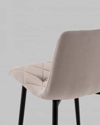 Стул полубарный Одди Диамонд велюр светло-серый / Diamond_7