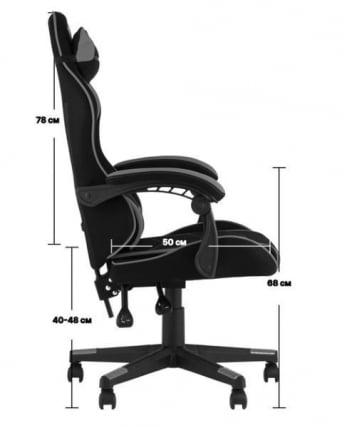 Кресло спортивное ТопЧаирс Пхантом бело-черный / TopChairs Phantom_11